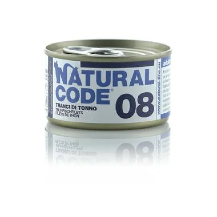 Natural Code Alimento per Gatti 08 Tranci di Tonno 85 g