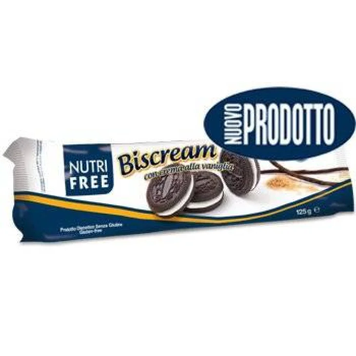 Nutri Free Biscream al cacao con crema di vaniglia senza glutine e lattosio 125 g