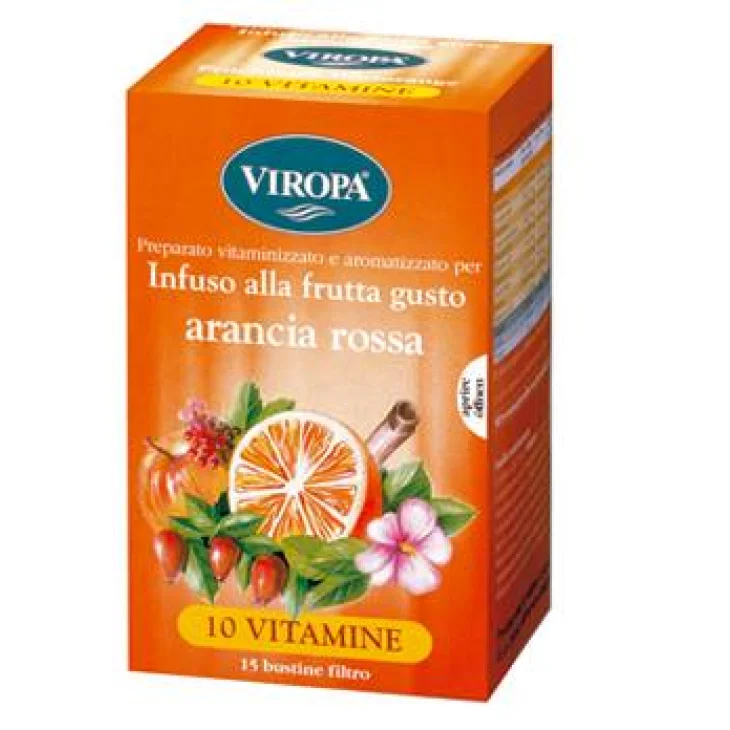 Viropa 10 Vitamine Infuso alla Frutta Gusto Arancia Rossa 15 bustine