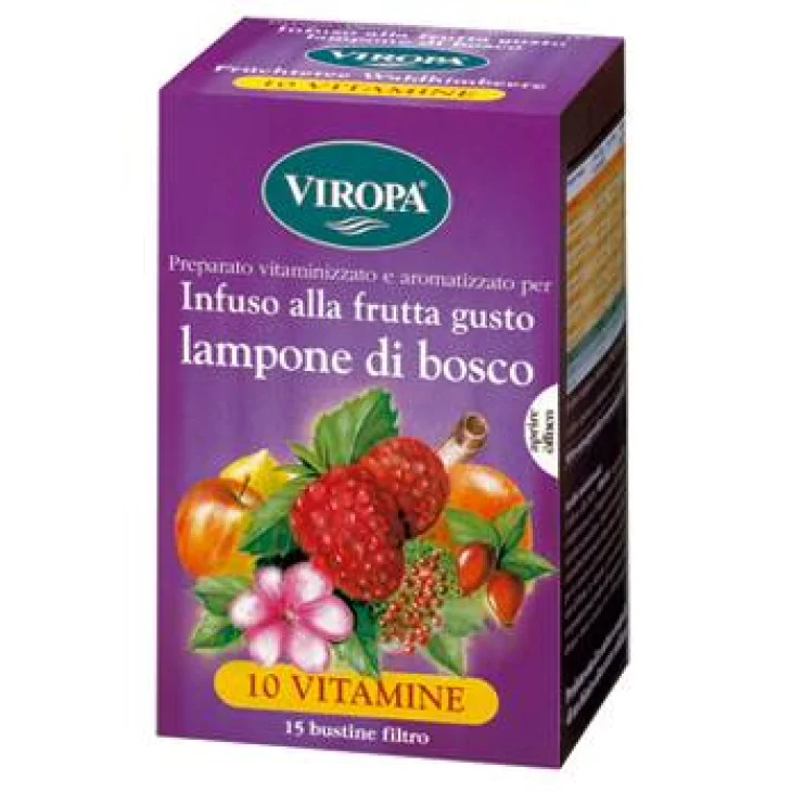 Viropa 10 Vitamine Infuso alla frutta Gusto Lampone di Bosco 15 bustine