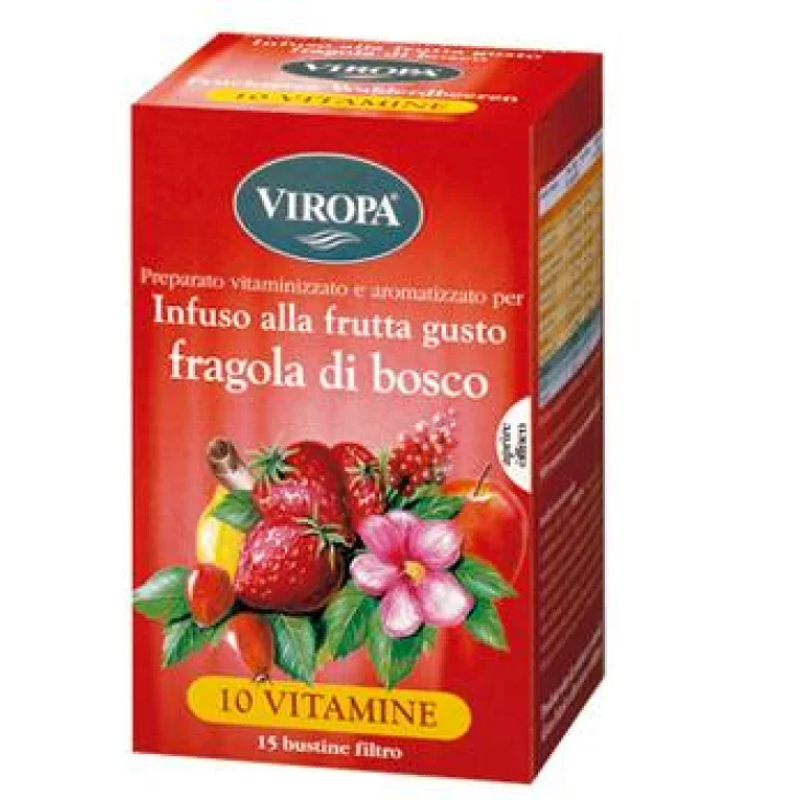 Viropa 10 Vitamine Infuso alla Frutta Gusto Fragola di Bosco 15 bustine