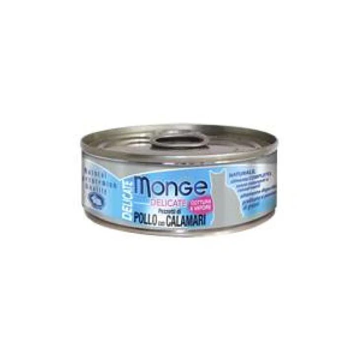Monge Delicate Cibo umido per Gatti Gusto Pollo e Calamari 80 g