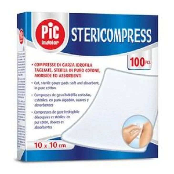Pic Stericompress Compresse di Garza Idrofila Misura 10x10 cm