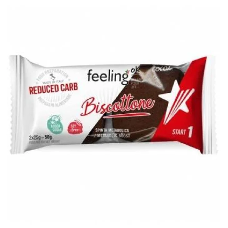 FeelingOk Start 1 Biscottone Gusto Cacao Monoporzione 50 grammi