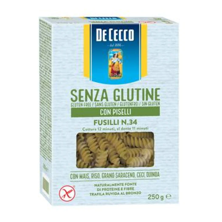 De Cecco Senza Glutine Fusilli Con Piselli N.34  250 gr