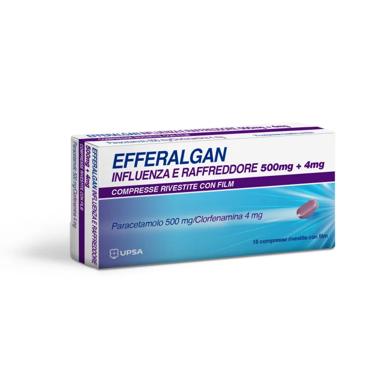 EFFERALGAN INFLUENZA E RAFFREDDORE*16 cpr riv 500 mg + 4 mg