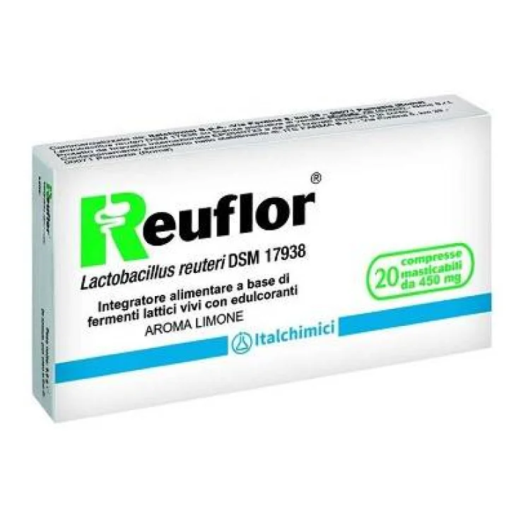 Reuflor Integratore di fermenti lattici per il benessere intestinale 20 compresse masticabili