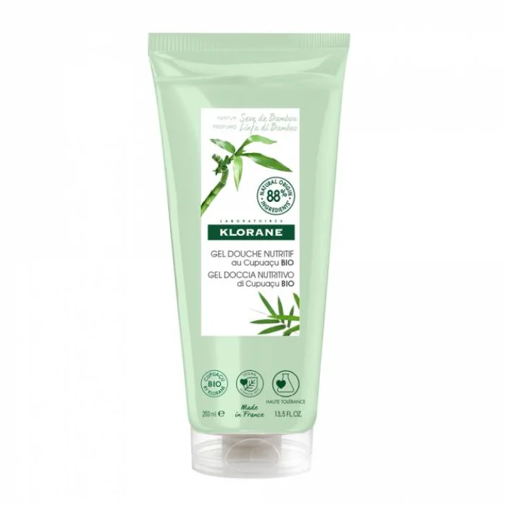 Klorane Gel Doccia Nutritivo al Burro di Cupuacu BIO Linfa di Bamboo 200 ml
