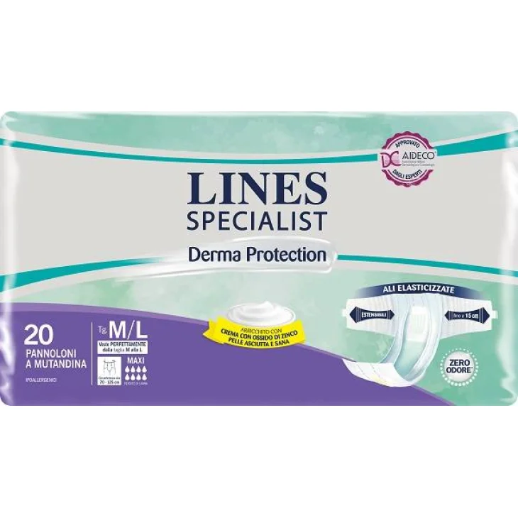 Lines Specialist Derma Maxi Pannolone a Mutandina Taglia M/L 20 pezzi