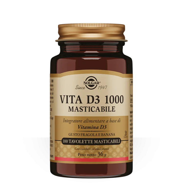 Solgar Vita D3 1000 Vitamina D Masticabile 100 tavolette