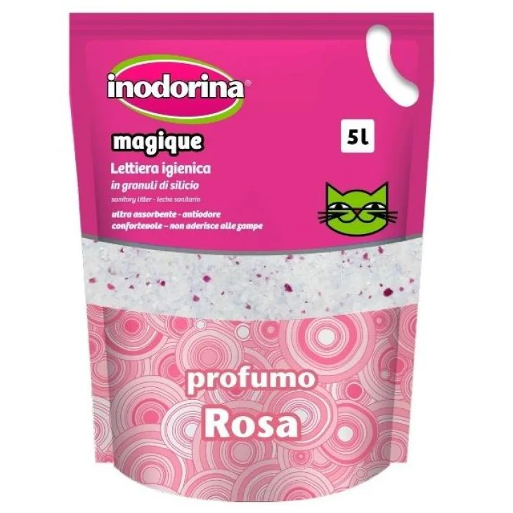Inodorina Lettiera al Silicio Profumazione Rosa 5 Litri