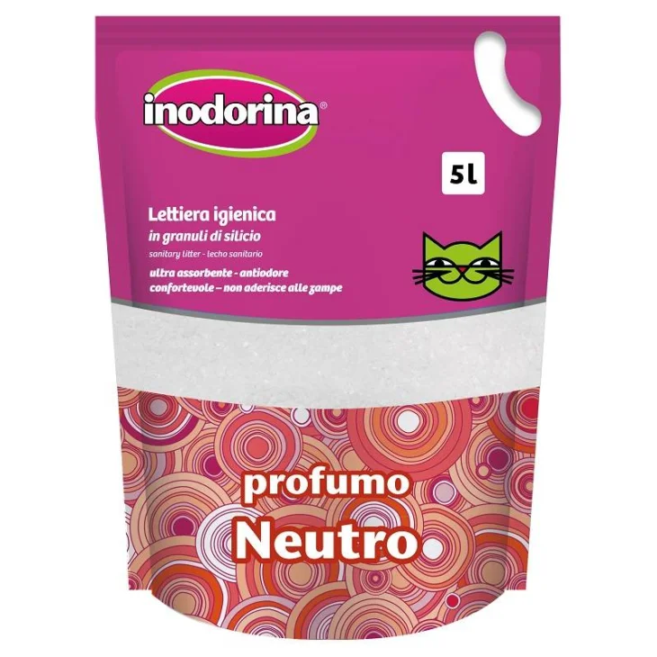 Inodorina Bag Lettiera per Gatti in Granuli di Silicio 5 litri