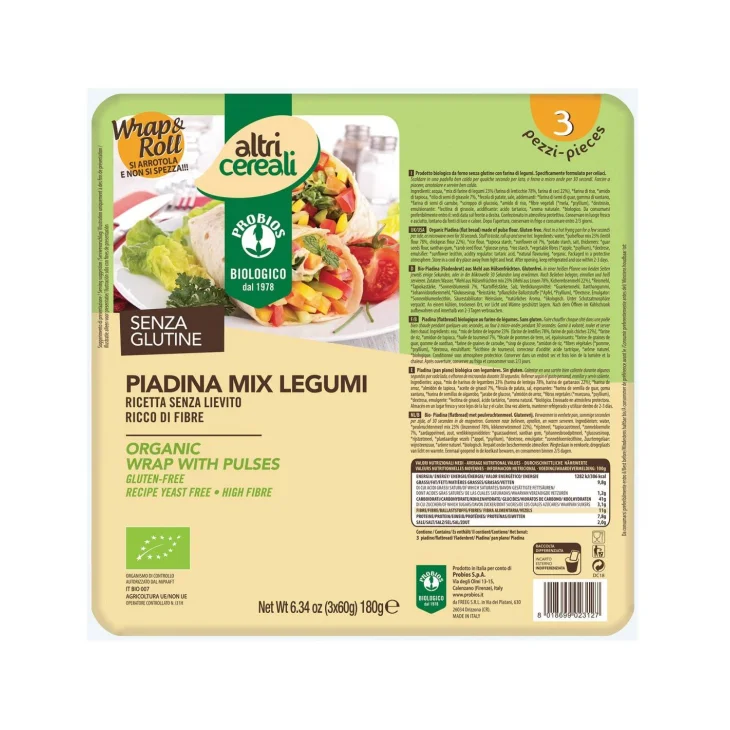 Probios Altricereali Piadina Mix Legumi Senza Glutine 3 X 60 g