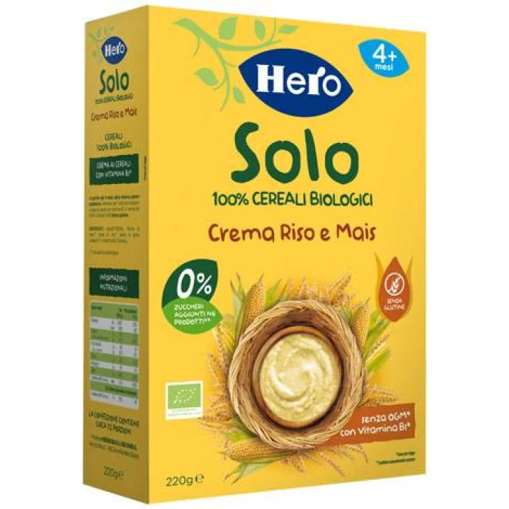 Hero Solo 100% Cereali Biologici Crema Riso e Mais 220 gr