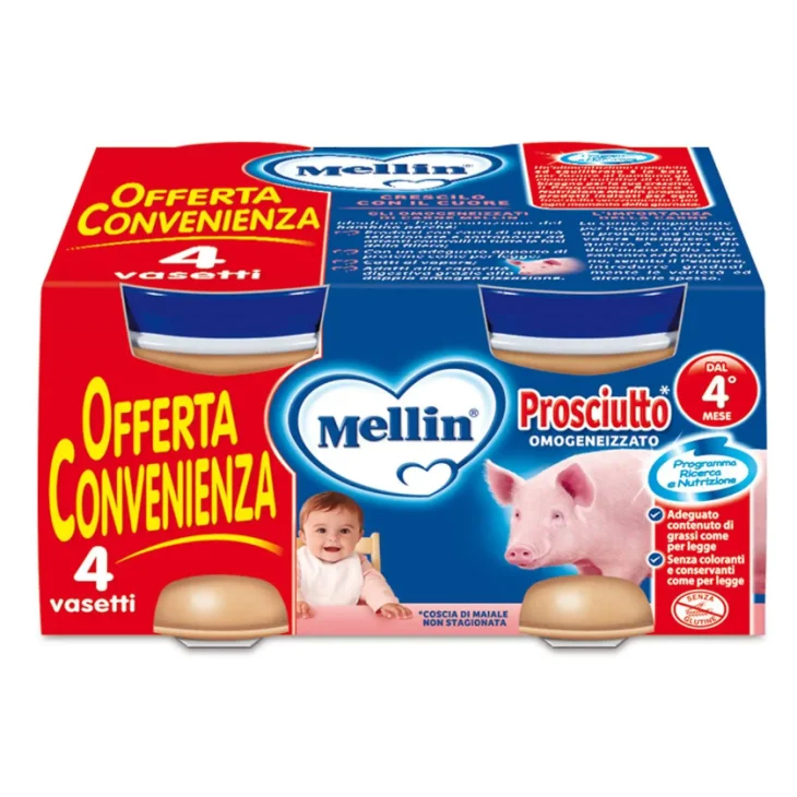 Mellin Omogeneizzato Gusto Prosciutto 4x80 grammi