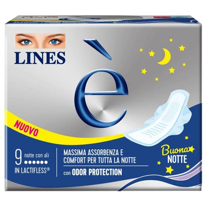 Lines E' Notte Assorbenti con Ali 9 pezzi