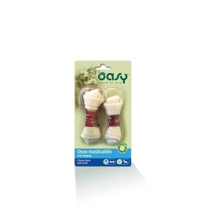 Oasy Osso Masticabile con Manzo Snack per Cani Taglia M