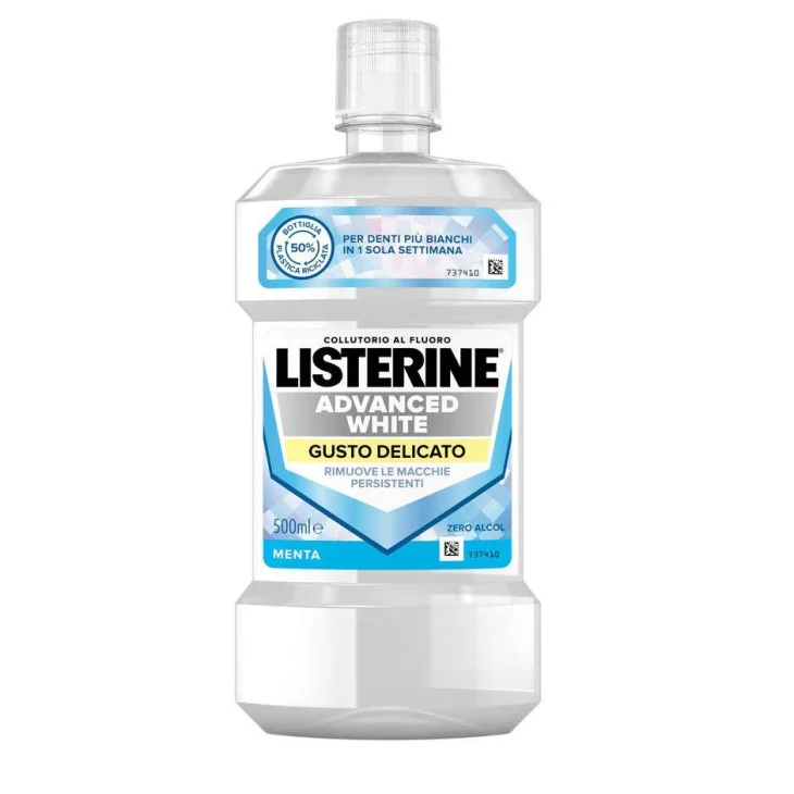 Listerine Advanced White Collutorio Sbiancante Gusto Delicato 500 ml