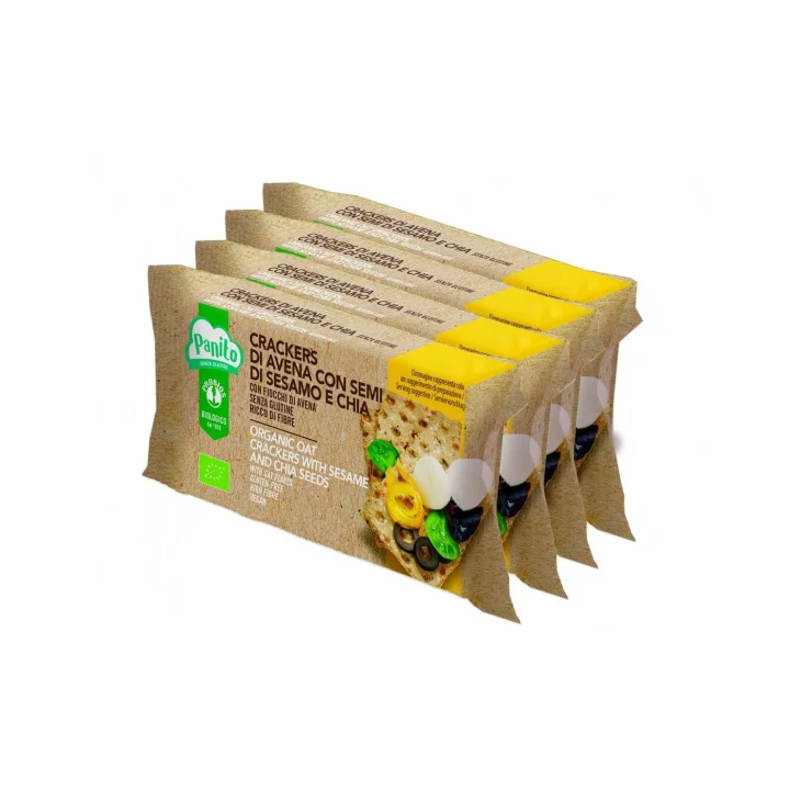 Probios Bio Crackers Con Fiocchi Di Avena Sesamo Chia Senza Glutine 4 x 35 g