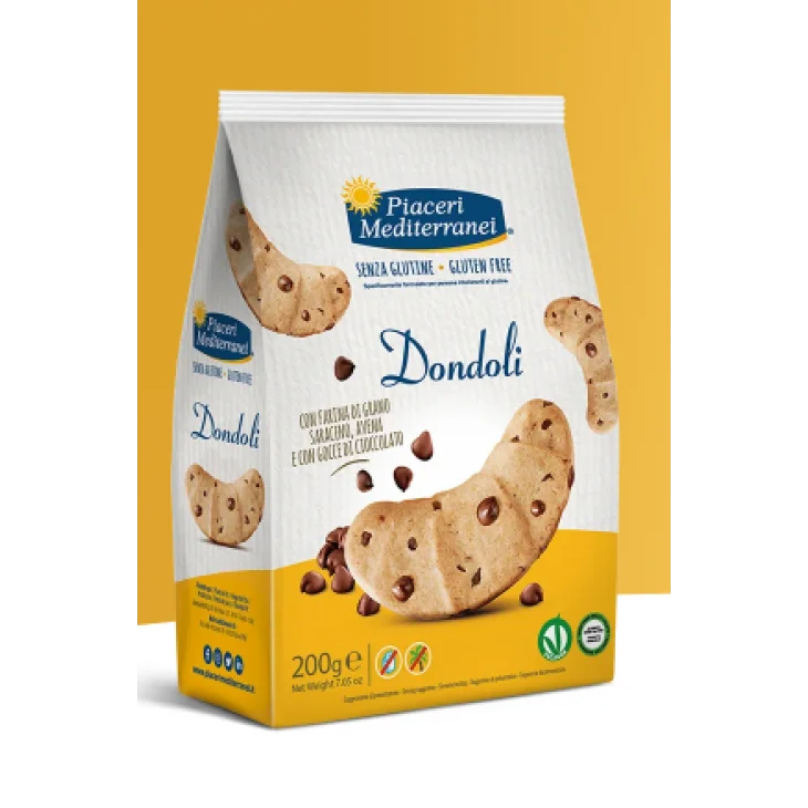 Piaceri Mediterranei Dondoli Biscotti con Gocce di Cioccolato Senza Glutine 200 g