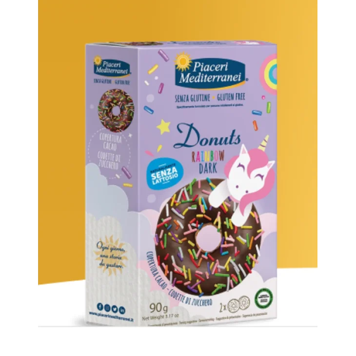 Piaceri Mediterranei Donuts Rainbow Dark Senza Glutine 90 g