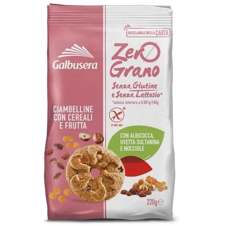 Galbusera Zerograno Frollini ai Cereali e Frutta Senza Glutine 220 g