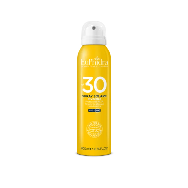 Euphidra Spray Solare Invisibile SPF30 Protezione per Viso e Corpo 200 ml