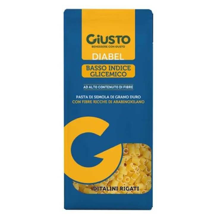 Giusto Diabel Pasta Ditalini Rigati a Basso Indice Glicemico 400 g