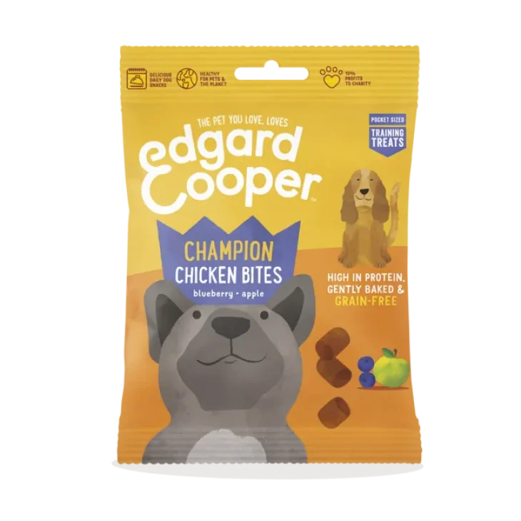 Edgard&Cooper Dog Bite Beef Snack per Cani Gusto Pollo 50 g