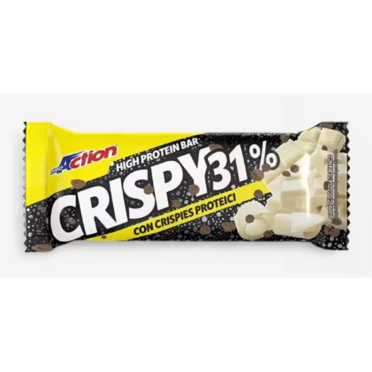 Proaction Crispy Bar 31% Barretta Gusto Cioccolato Bianco e Nocciola 40 g