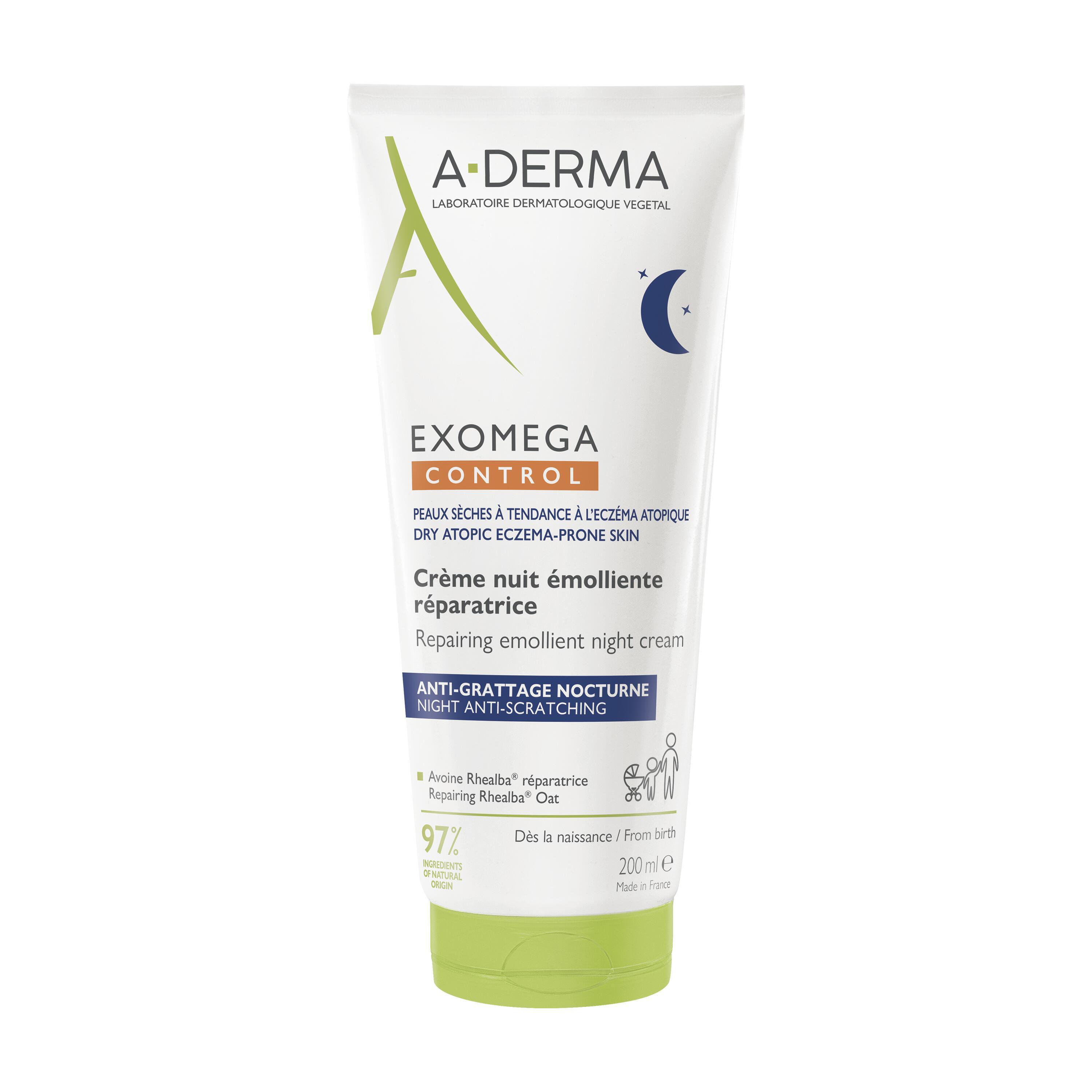 A - Derma Exomega Control Crema Notte Emolliente Ristrutturante 200 ml