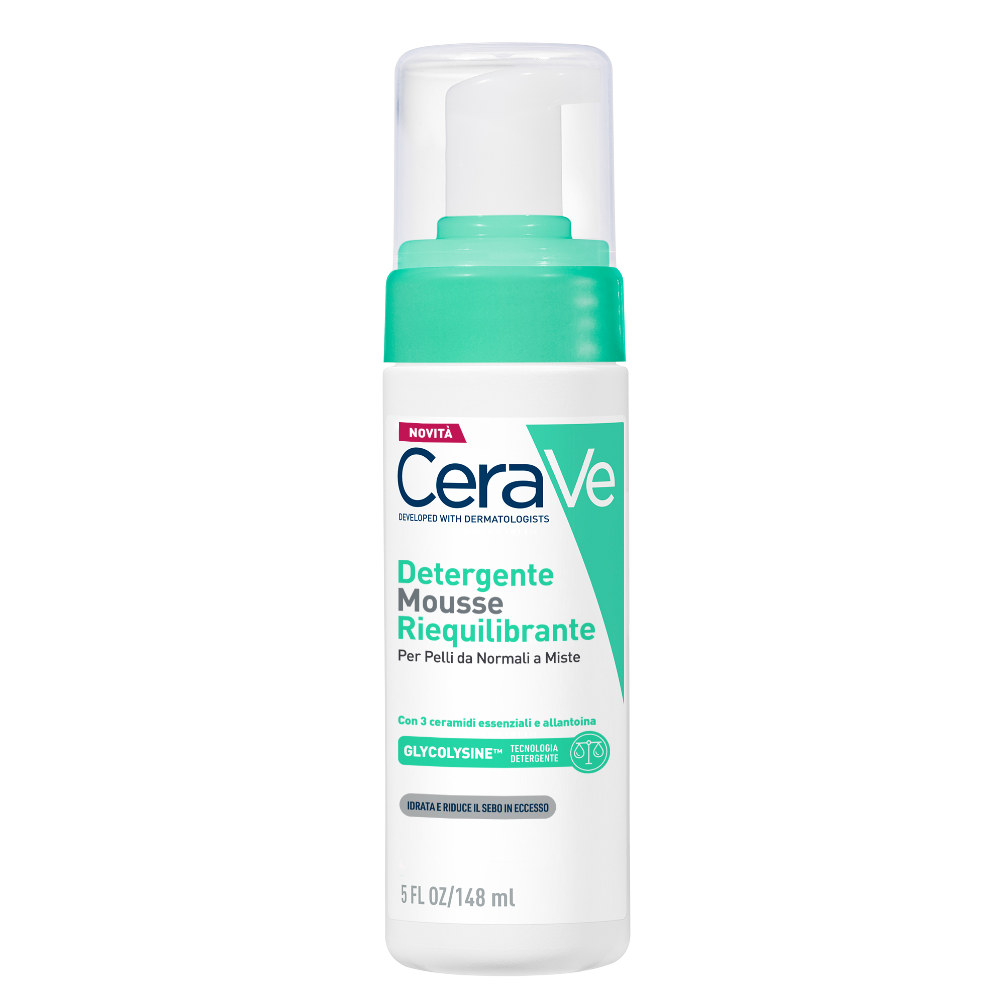 CeraVe Mousse Detergente Riequilibrante Per Pelli Sensibili da Normali a Miste 148ml