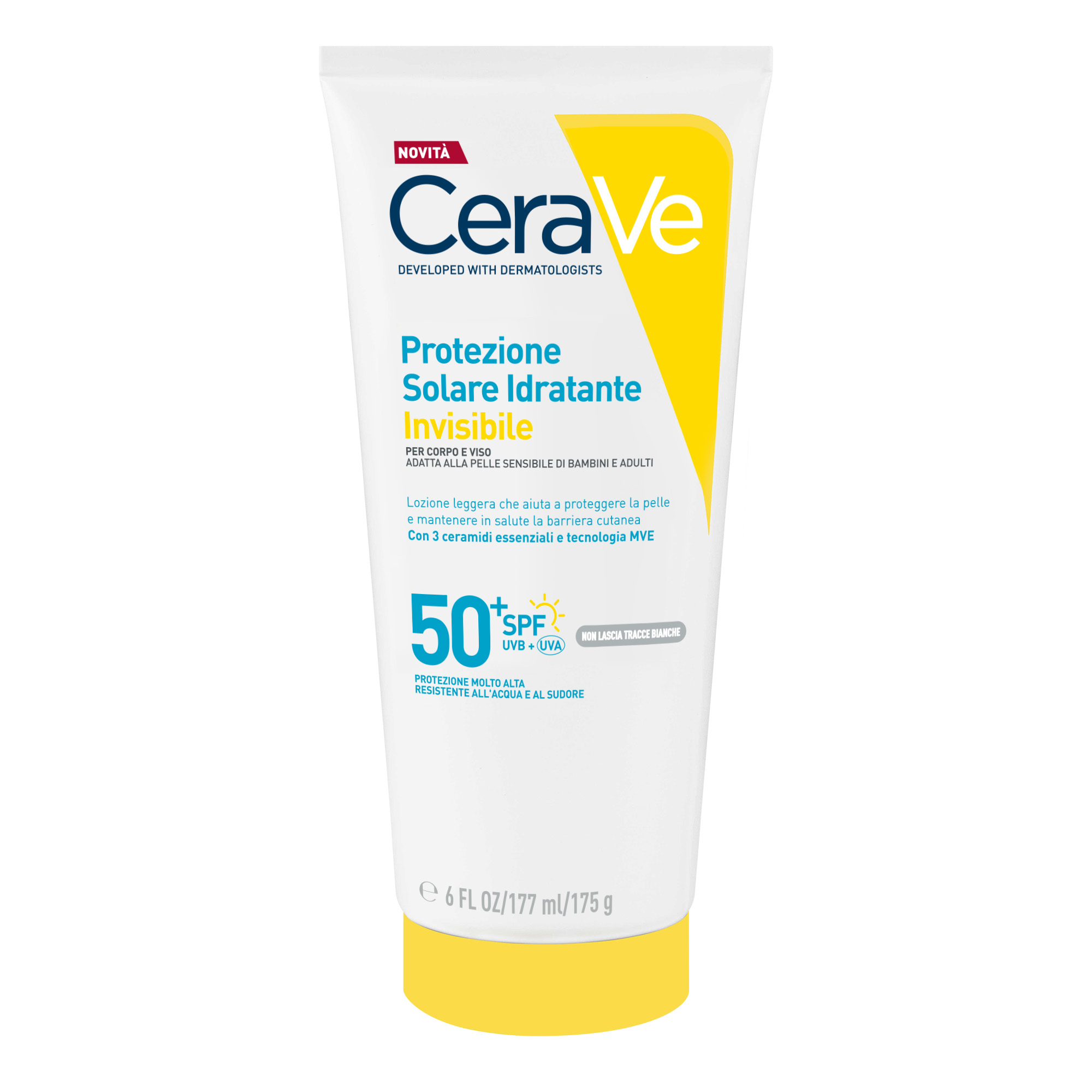 CeraVe Protezione Solare Idratante Invisibile Viso e Corpo SPF50+ 177 ml