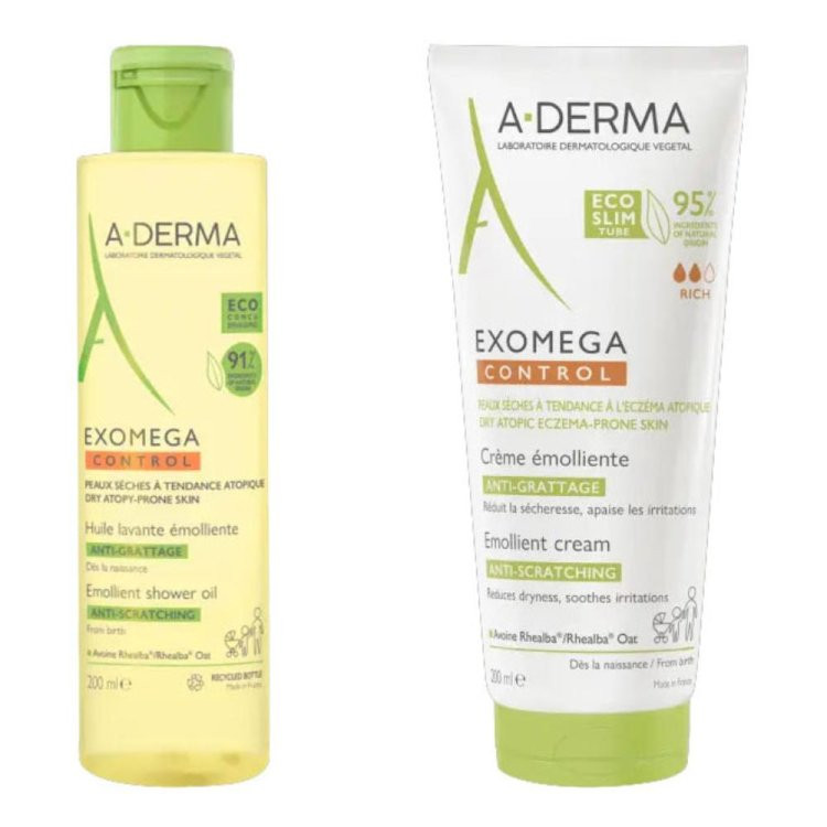 A - Derma Exomega Control Crema Emolliente E Olio Lavante 200 ml Pelle Secca