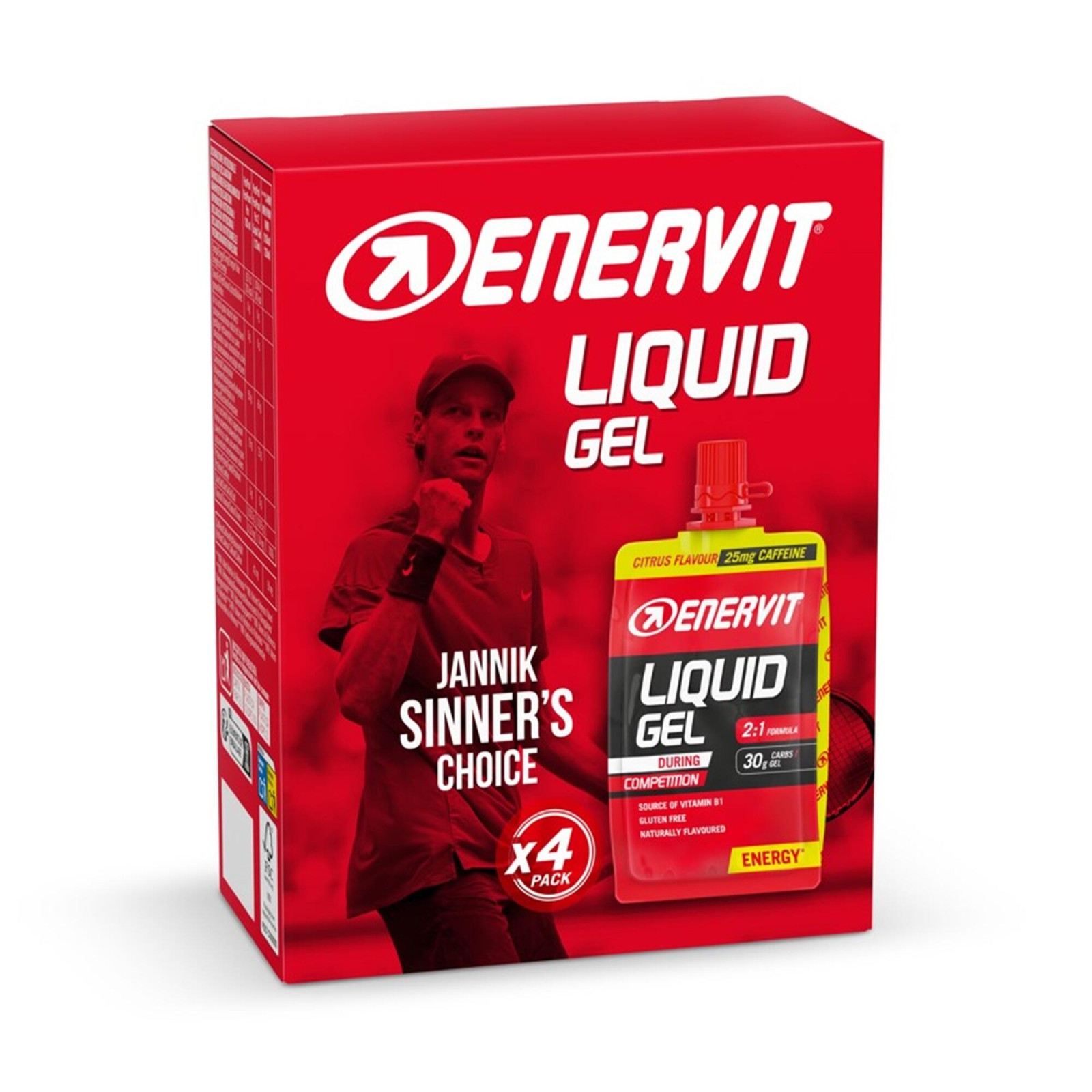 Enervit Gel Liquido Agrumi Con Caffeina 4 Pezzi Da 60 ml Senza Glutine