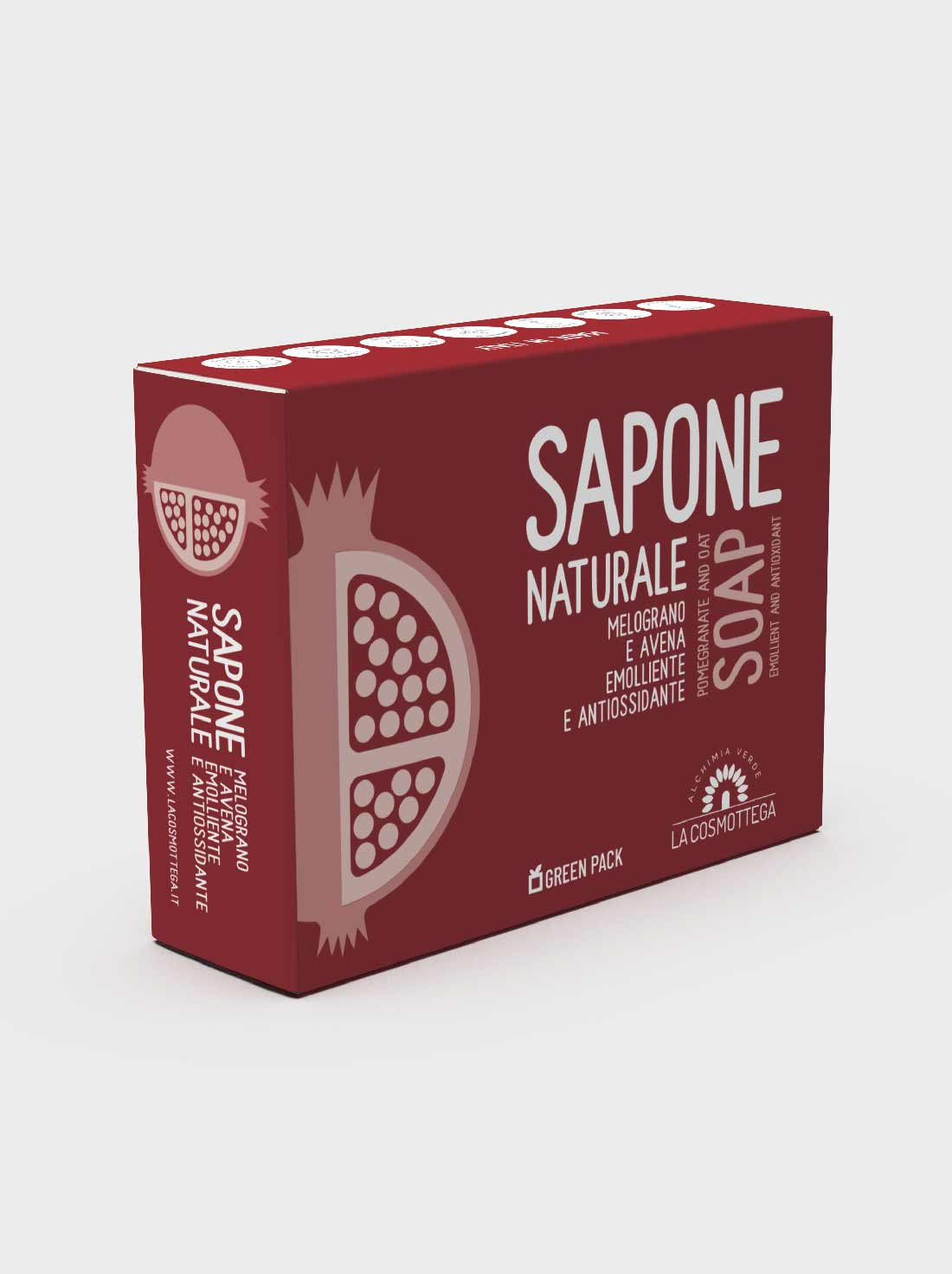 Sapone Solido Naturale al Melograno per Corpo e Viso 80gr