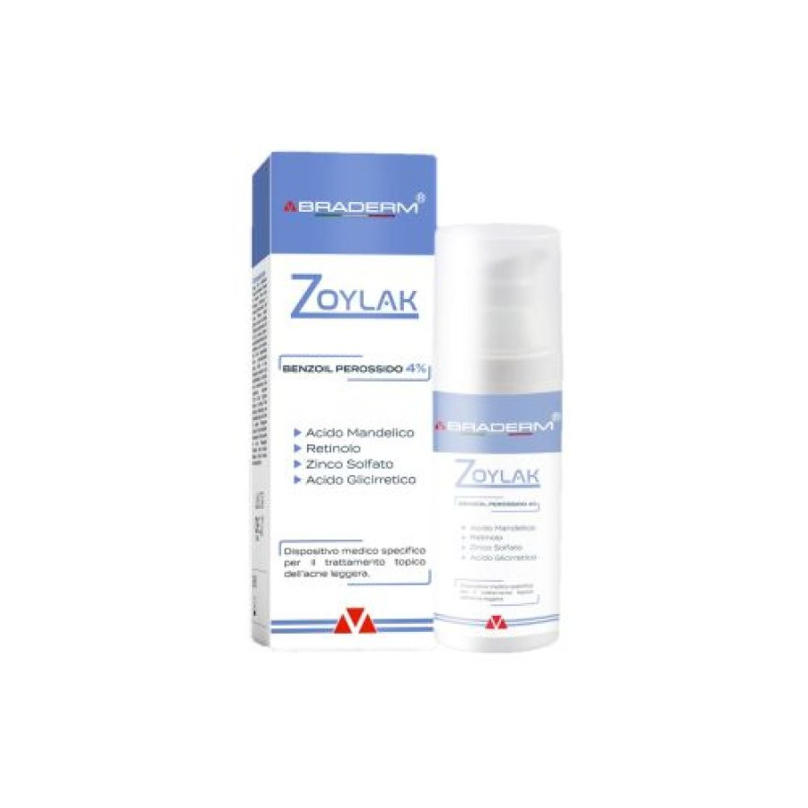 Zoylac Zoylak Crema Trattamento Acne Leggera Benzoil Perossido 4% 30ml