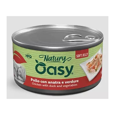 Oasy Cibo Umido per Cani Adulti Pollo e Anatra Gelatina 150g