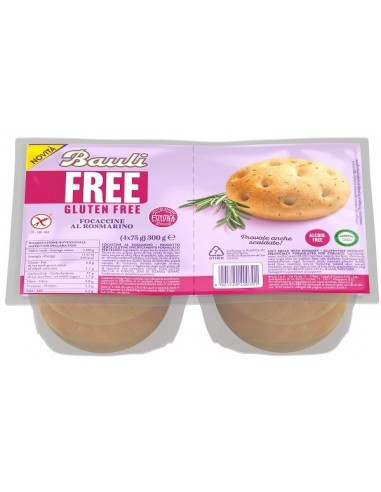 Bauli Focaccine Senza Glutine al Rosmarino per Celiaci 300g 4 Pezzi