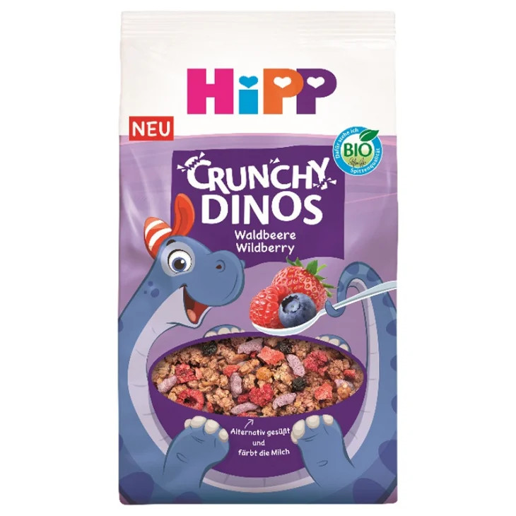 Hipp Bio Muesli Croccante Dino Gusto Frutti di Bosco dai 3 Anni 300g