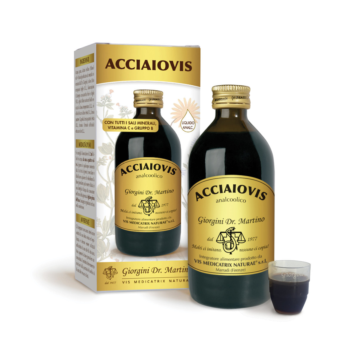 Dr Giorgini Acciaiovis Integratore Ferro Liquido Vegano Senza Alcol 200ml