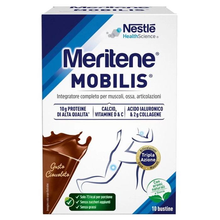 Meritene Mobilis Integratore Collagene Proteine Cioccolato 10 Bustine 220g