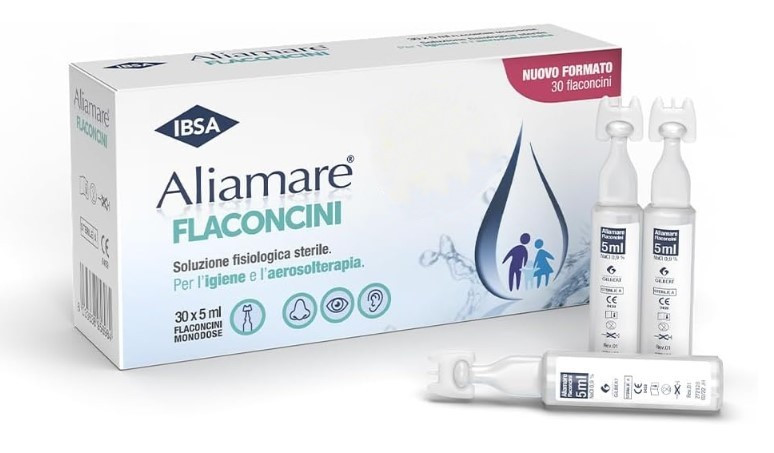 Aliamare Soluzione Fisiologica Sterile Igiene Nasale e Oculare 30 Flaconcini 5ml