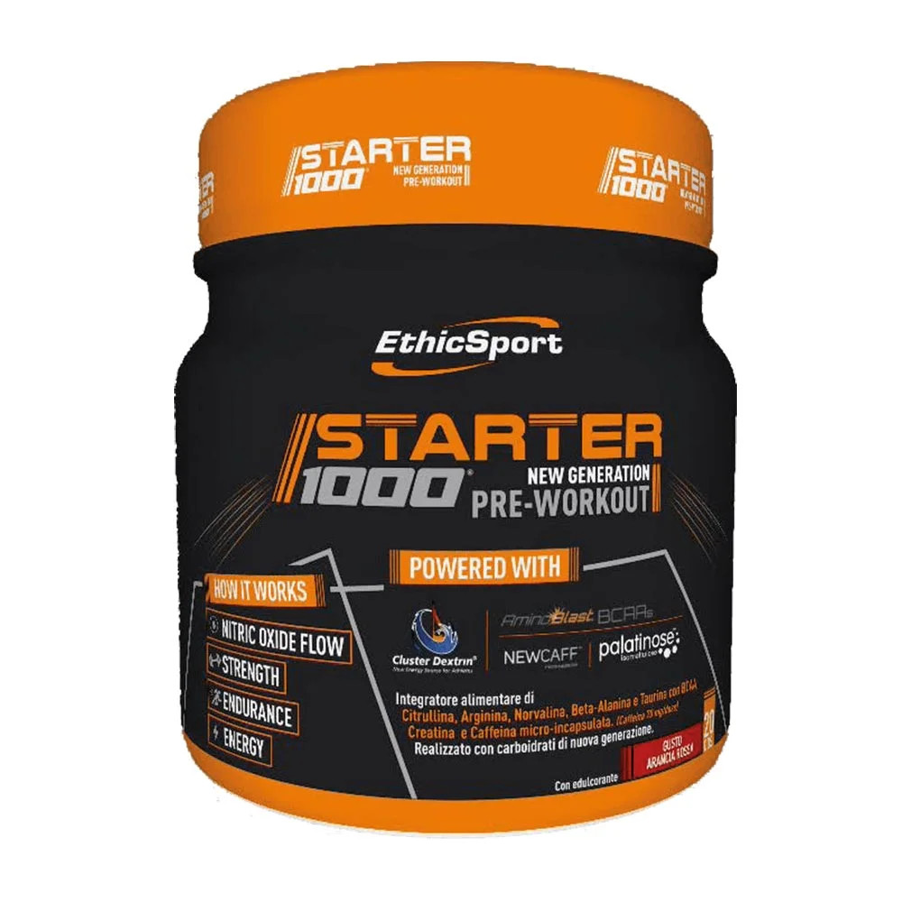 EthicSport Starter 1000 Integratore Pre Workout con Caffeina BCAA Creatina 400g