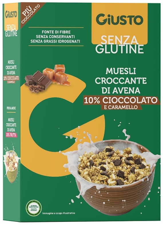 Giusto Muesli Croccante Senza Glutine Avena e Cioccolato Fondente 275g