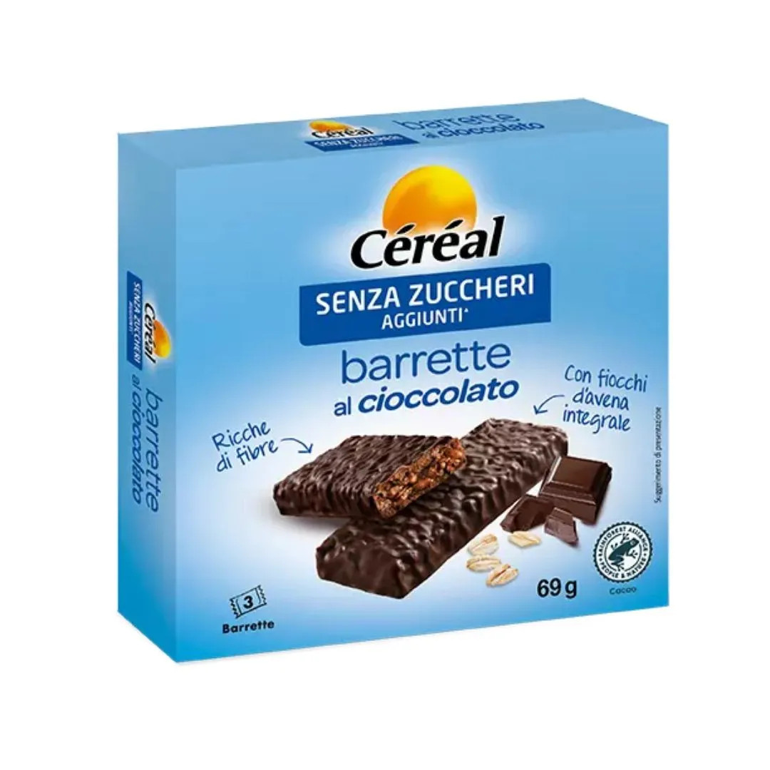 Cereal Barrette Cioccolato Fondente Senza Zuccheri 3 Pezzi da 23g