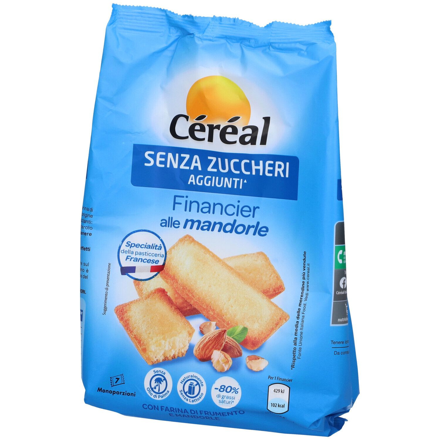 Cereal Financier Biscotti alle Mandorle Senza Zuccheri Aggiunti 175g