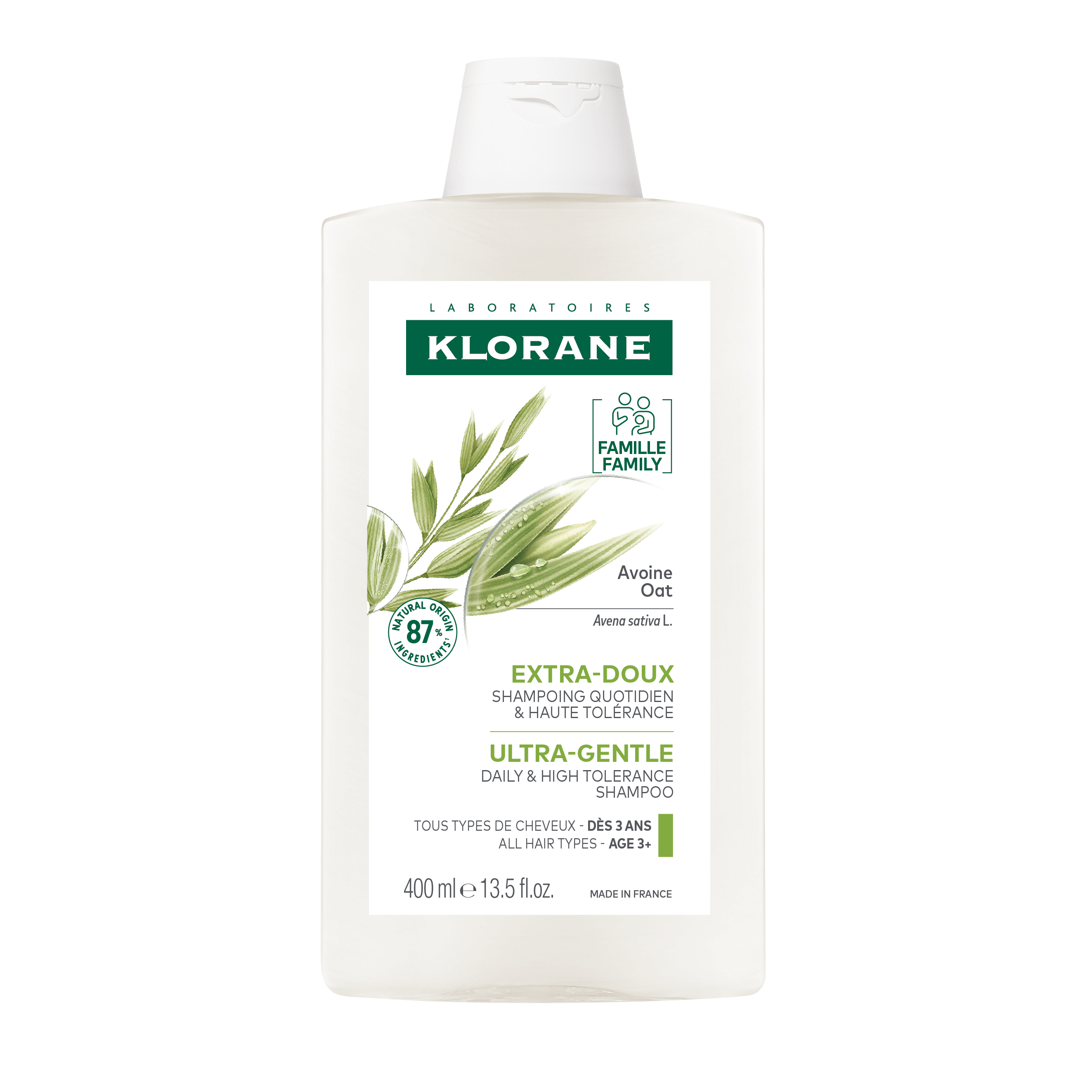 Klorane Shampoo Uso Frequente al Latte d'Avena 400 ml