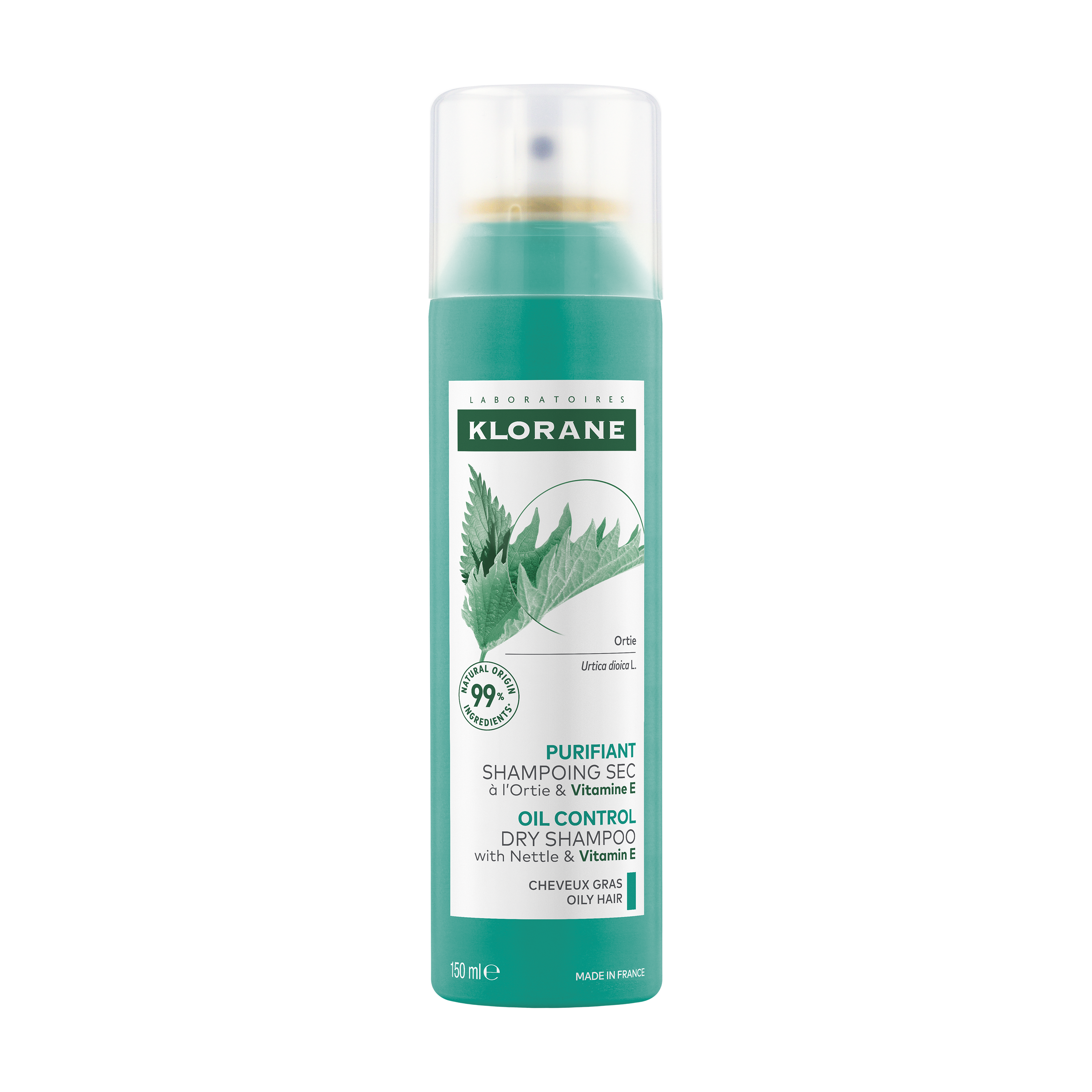 Klorane Shampoo Secco Purificante All'Estratto di Ortica e Vitamina E 150 ml