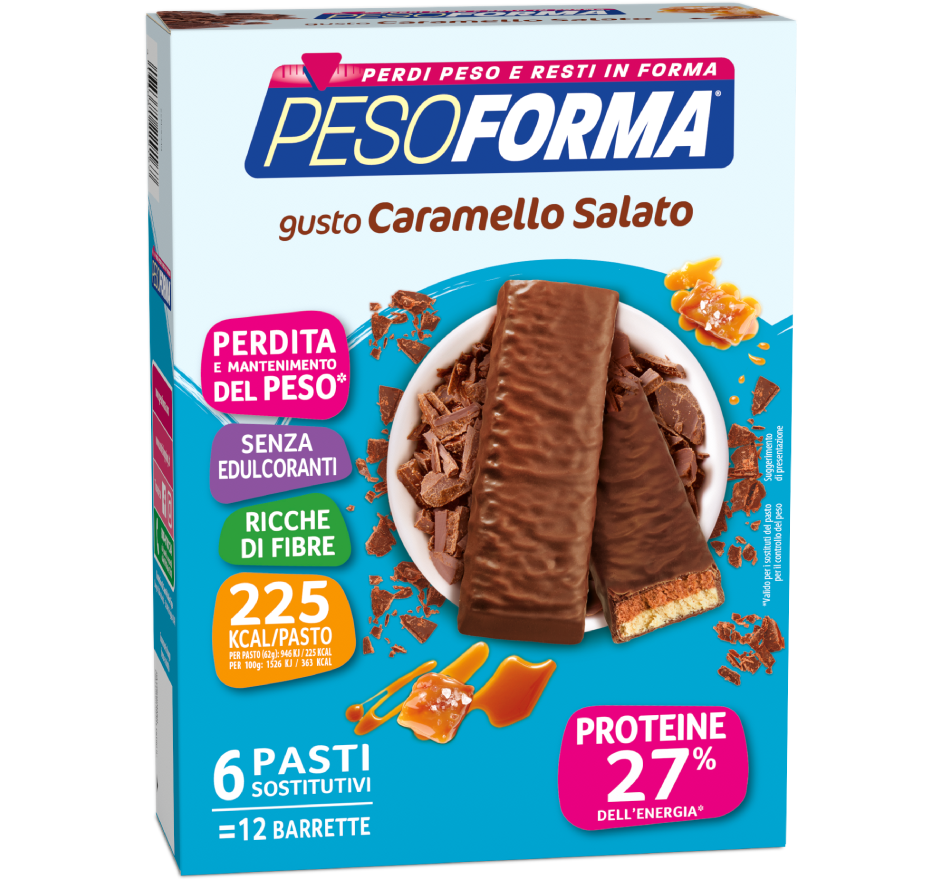 Pesoforma Barrette Dietetiche Caramello Salato 12 barrette